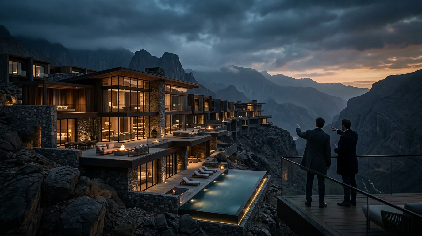 Chedi Hospitality und Rawasi Development kündigen Bergresort im Oman an – KI-generiertes Symbolbild