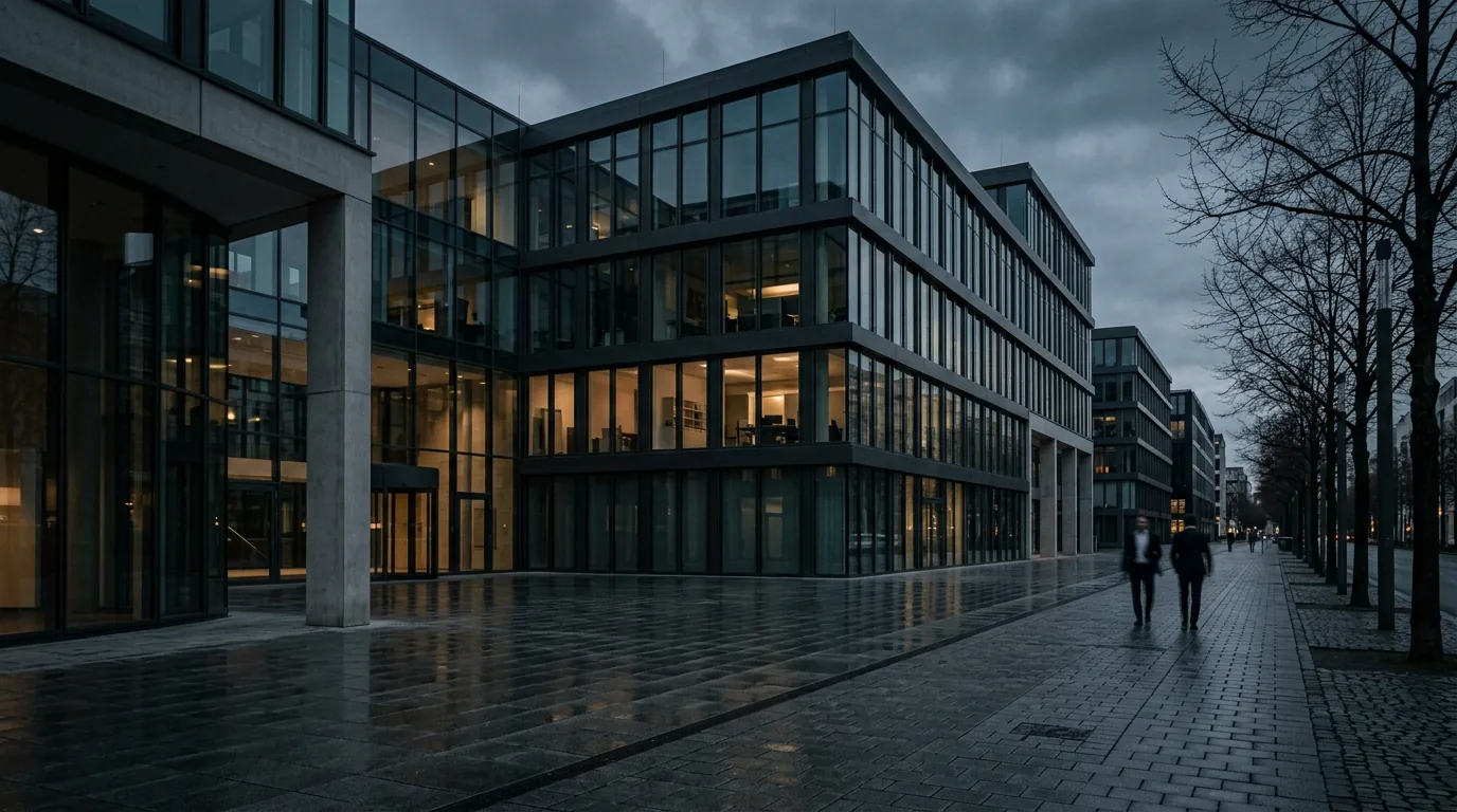 Aengevelt vermittelt Geschäfts- und Bürohaus in Düsseldorfer CBD an Kronospan – KI-generiertes Symbolbild