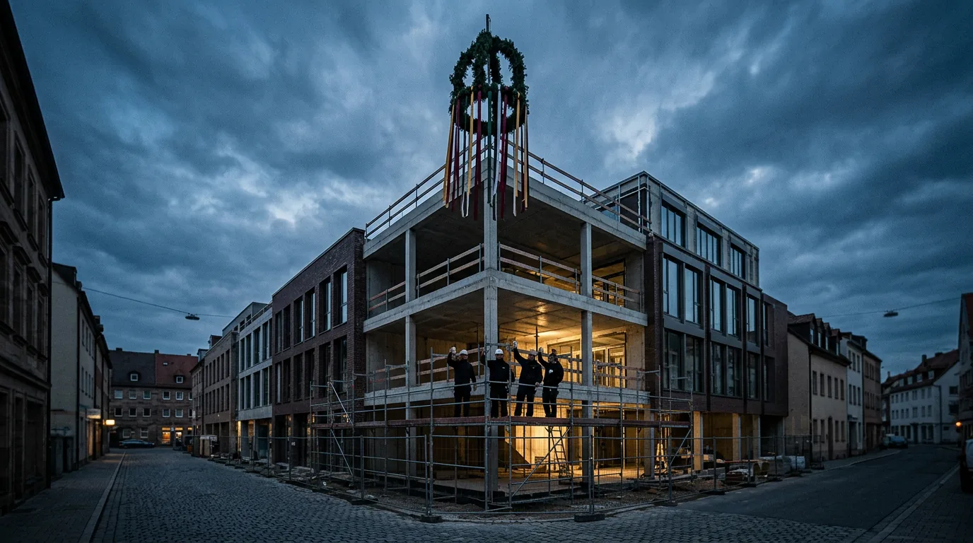 Richtfest für Woolworth-Revitalisierung an der Schwabacher Straße in Fürth – KI-generiertes Symbolbild