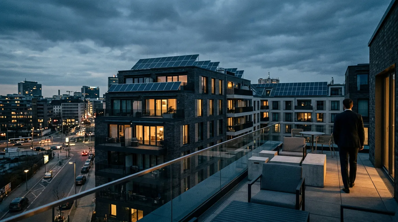 VREY sichert 3,3 Millionen Euro Seed-Finanzierung für die Expansion von Mieterstrommodellen – KI-generiertes Symbolbild