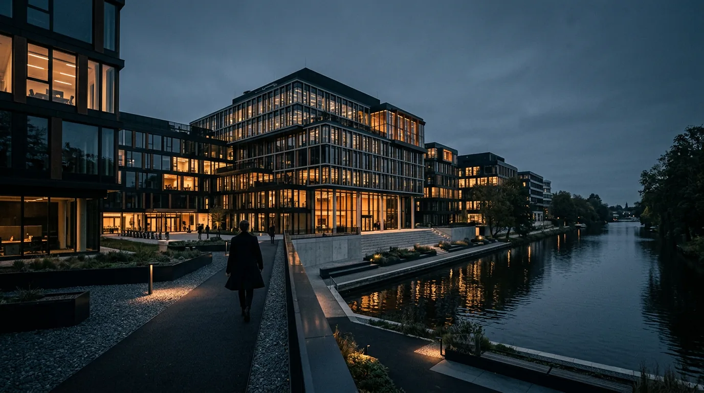 Verkauf des New Work Campus FLOW in Hamburg-Alsterdorf vollzogen – KI-generiertes Symbolbild