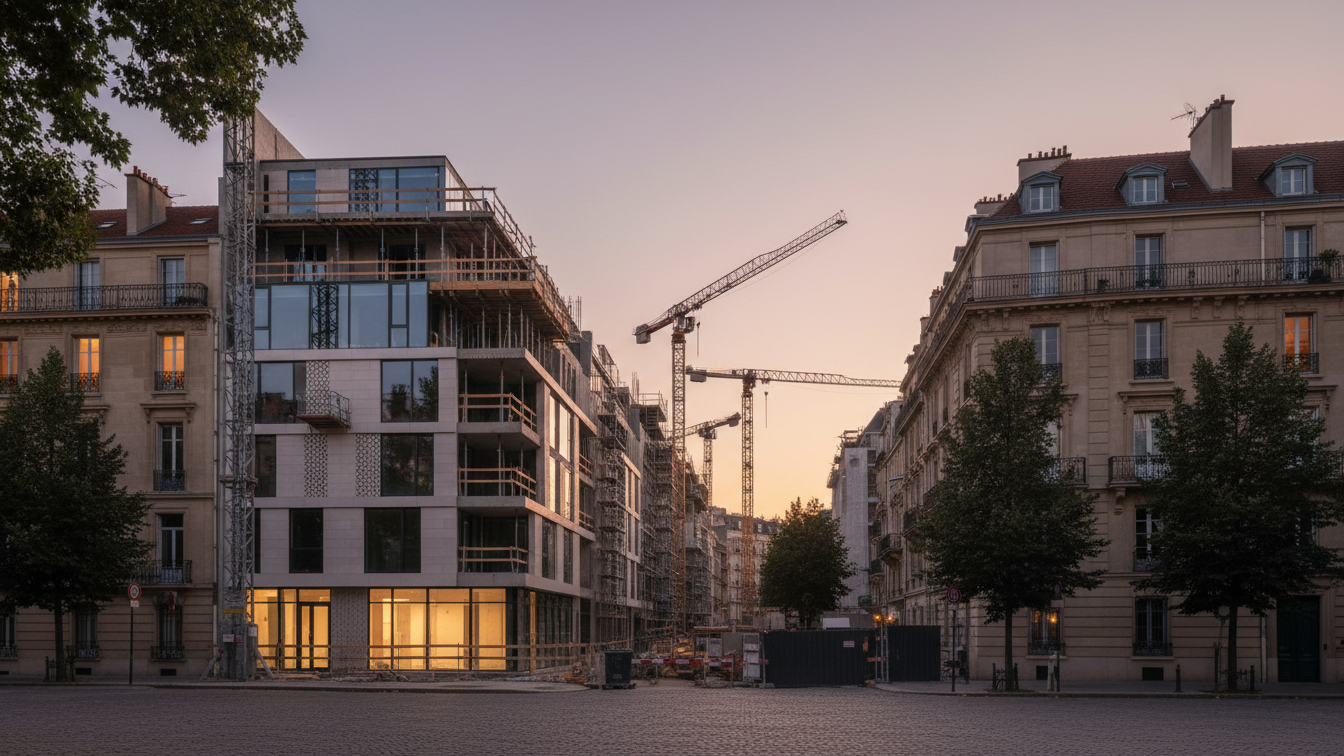 GROPYUS und INP realisieren Wohn- und Gewerbegebäude im Hamburger Wilhelmsburger Rathausviertel – KI-generiertes Symbolbild