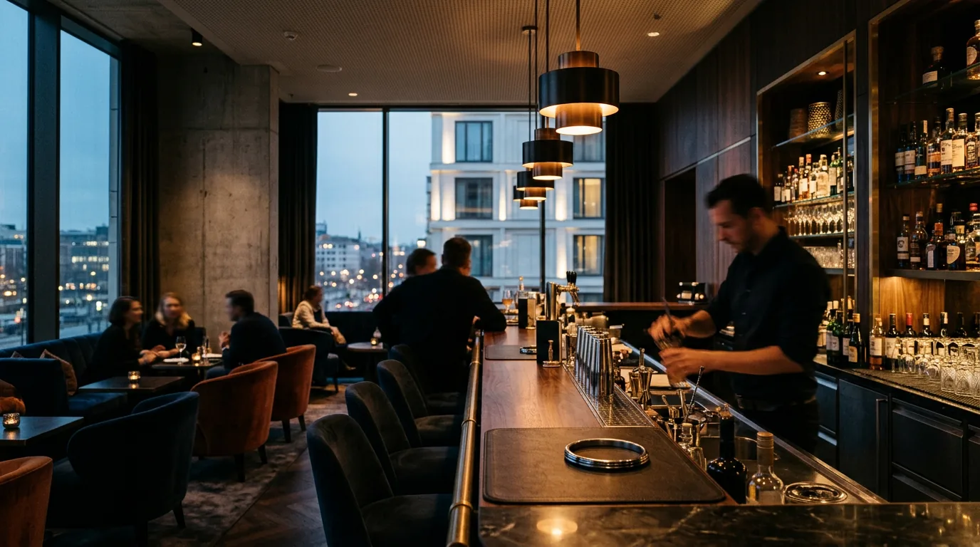 Wiedereröffnung der Bar 'Harry's Legacy' im Sheraton Berlin Grand Hotel Esplanade – KI-generiertes Symbolbild
