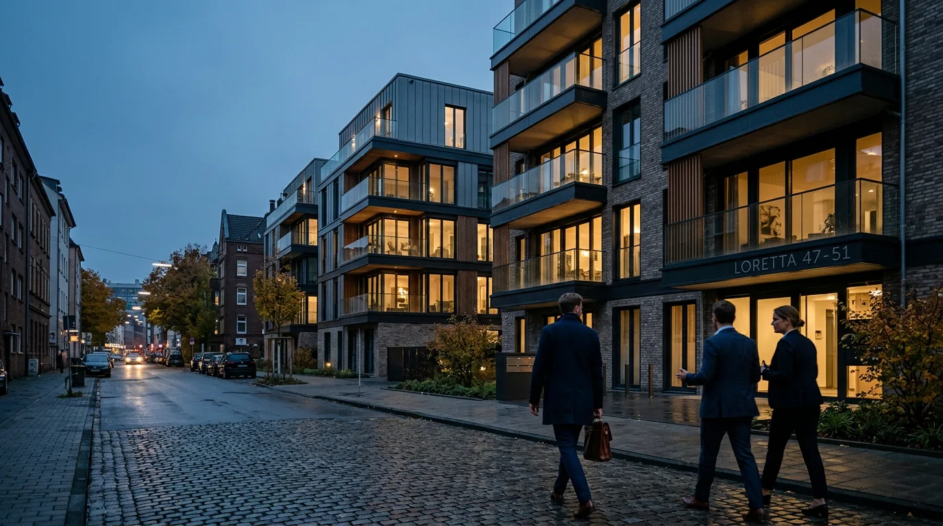 HanseMerkur Grundvermögen übernimmt Wohnprojektentwicklung „Loretta Living“ in Düsseldorf – KI-generiertes Symbolbild