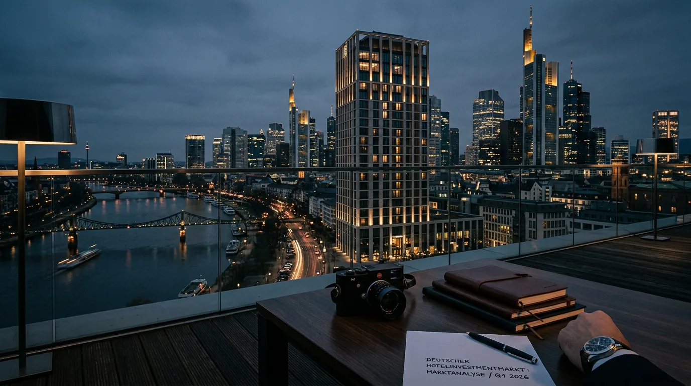 Deutscher Hotelinvestmentmarkt: Moderate Renditekompression und strukturelle Verschiebungen im 1. Quartal 2026 – KI-generiertes Symbolbild