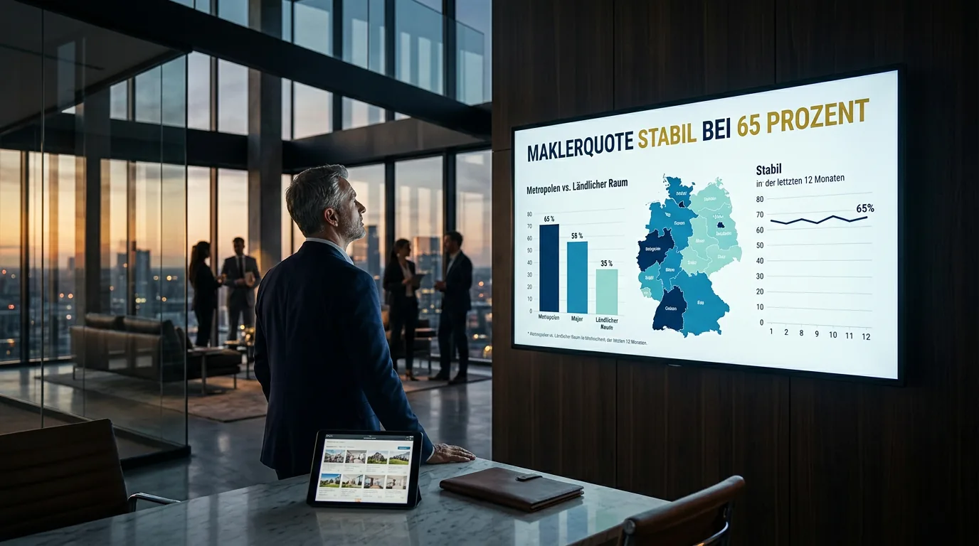 Maklerquote stabil bei 65 Prozent – regionale Unterschiede bleiben deutlich sichtbar – KI-generiertes Symbolbild