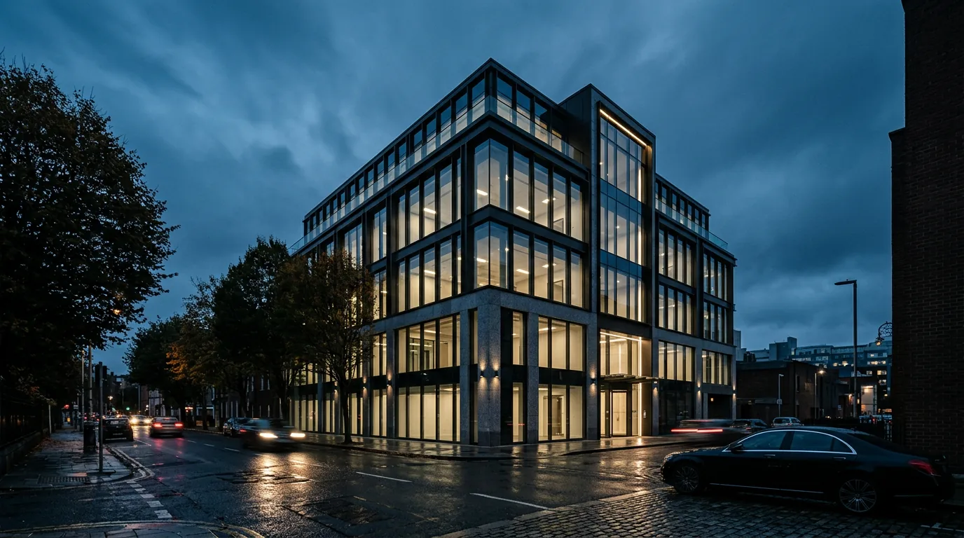 Erwerb der Immobilie One Haddington Buildings in Dublin durch Manova Partners und Mapfre – KI-generiertes Symbolbild