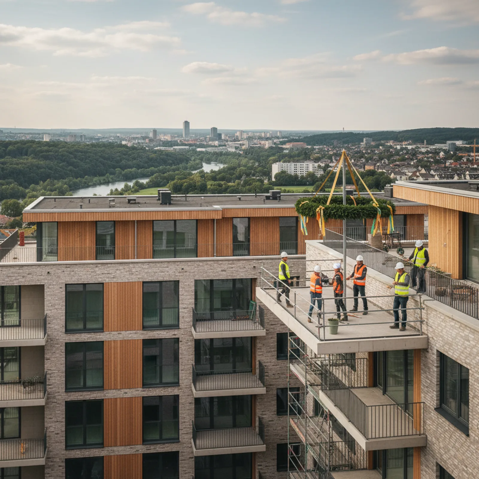 VIVAWEST feiert Richtfest für 44 Wohnungen in Heisingen – KI-generiertes Symbolbild
