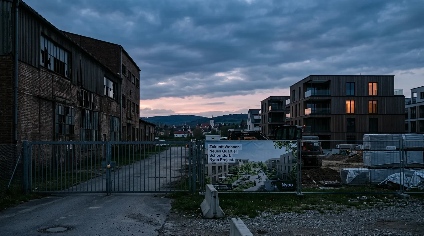 Nyoo Real Estate erwirbt Konversionsfläche in Schorndorf für Wohnquartierentwicklung – KI-generiertes Symbolbild