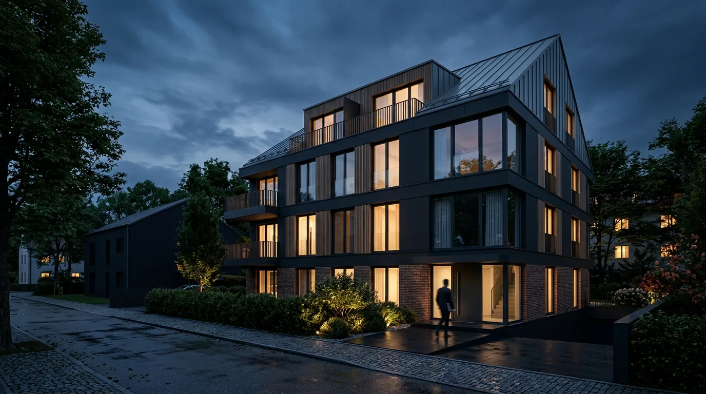 Aigner Immobilien vermittelt Mehrfamilienhaus in Freising – KI-generiertes Symbolbild