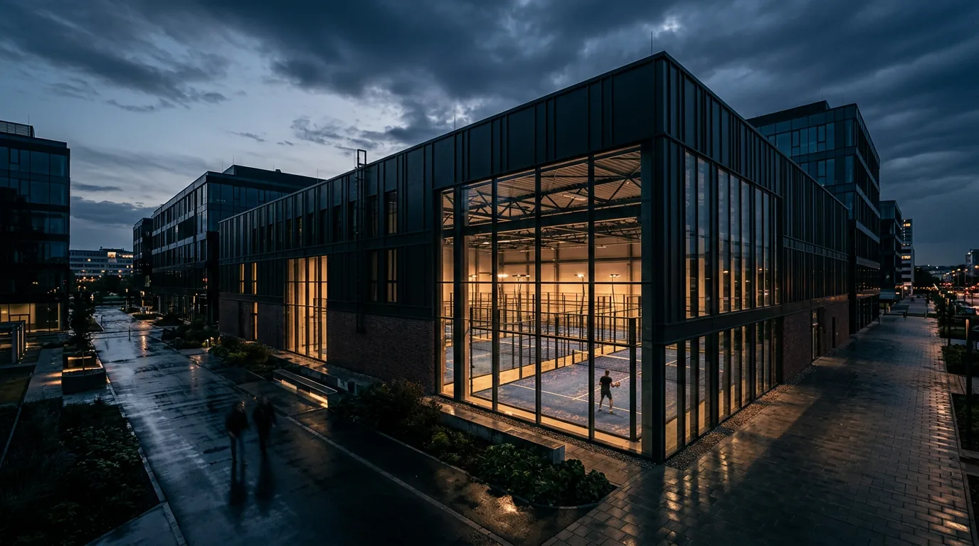 PADELDOME mietet 6.300 m² im MLP Business Park Wien – KI-generiertes Symbolbild