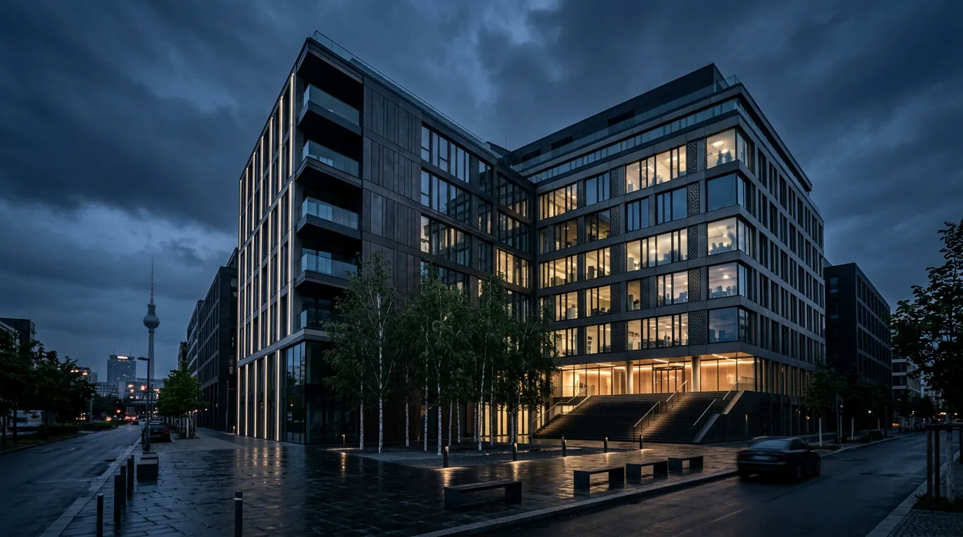 PANDION vollendet OFFICEHOME Pollux in Berlin-Friedrichshain – KI-generiertes Symbolbild