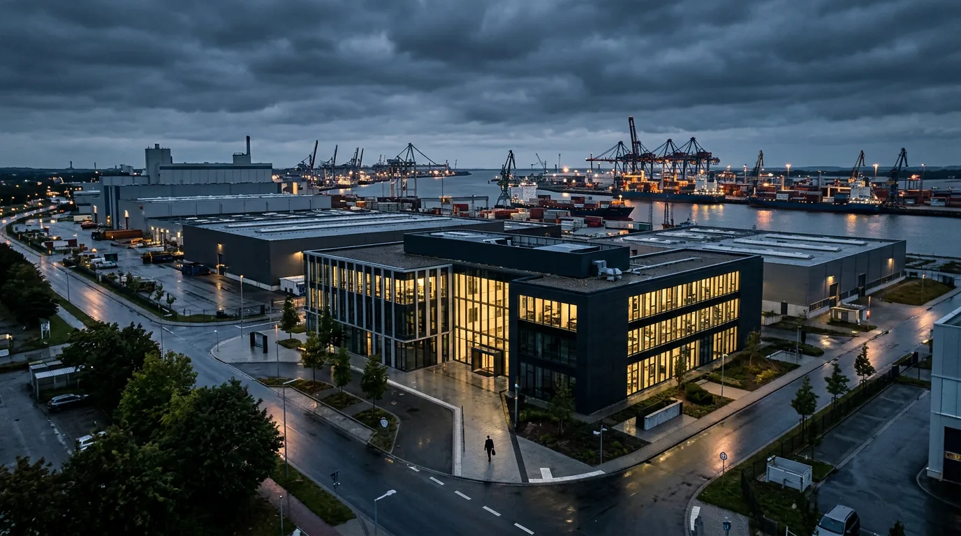 Industrieareal in Bremerhaven vermittelt – KI-generiertes Symbolbild