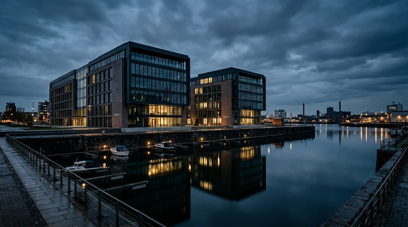 VIVIT Group erwirbt Büroensemble am Duisburger Innenhafen – KI-generiertes Symbolbild