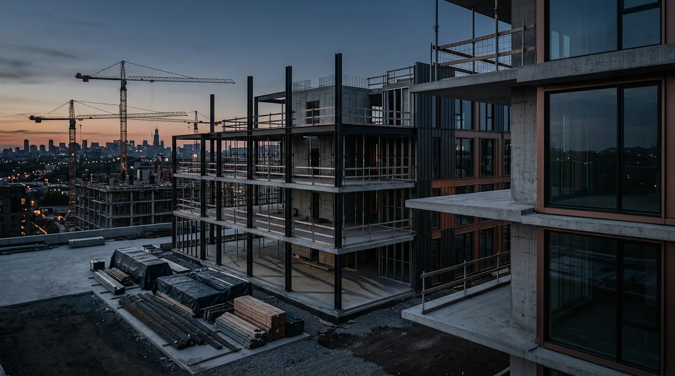 Richtfest für das Wohnquartier "4Living" in Nürnberg-Mögeldorf – KI-generiertes Symbolbild