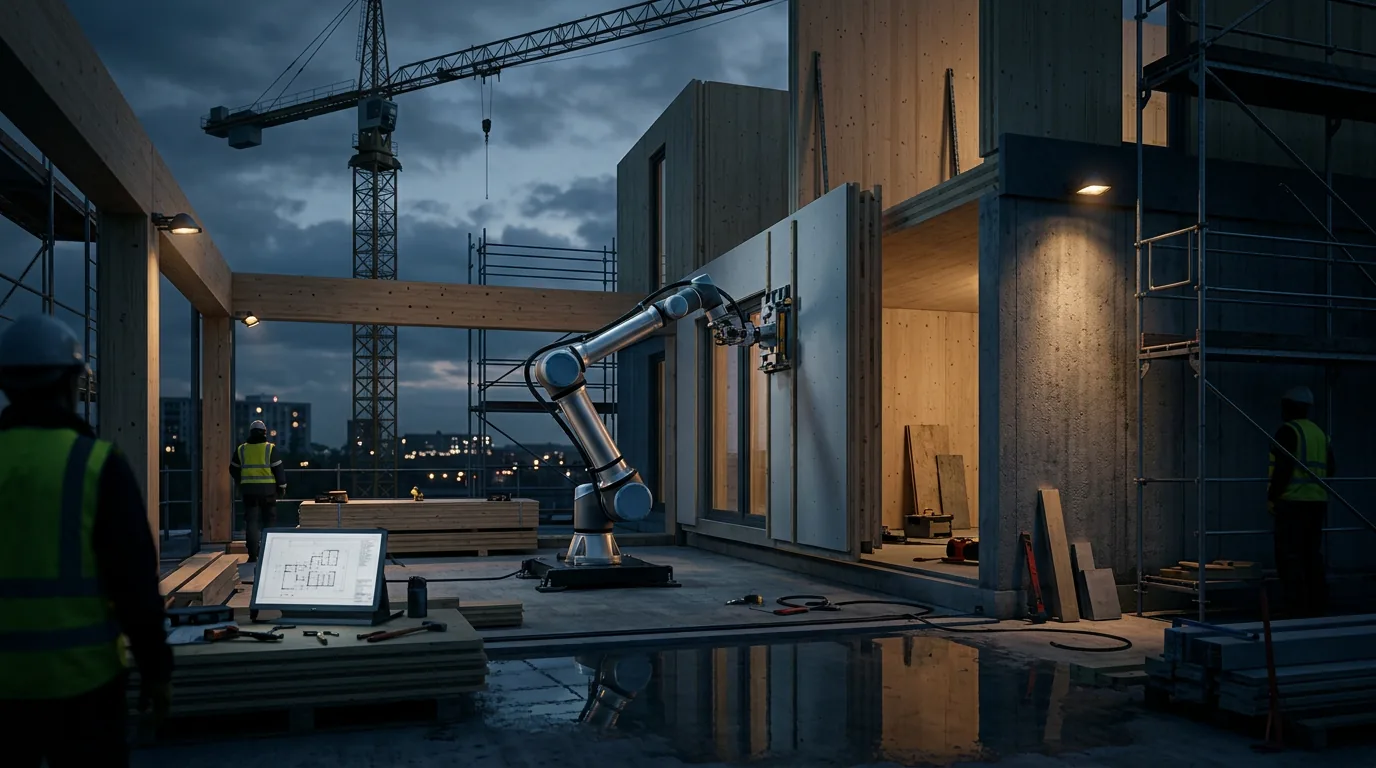 All3 sichert sich Seed-Finanzierung in Höhe von 25 Millionen US-Dollar für robotergestützten Wohnungsbau – KI-generiertes Symbolbild